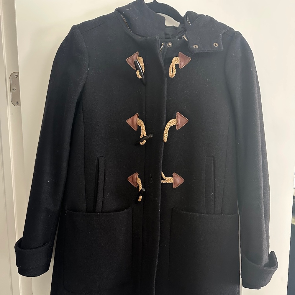 J CREW Black Toggle Wool Blend Peacoat